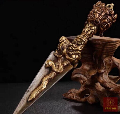 Pháp khí Kim Cương Phổ Ba hàng thủ công Nepal 23cm