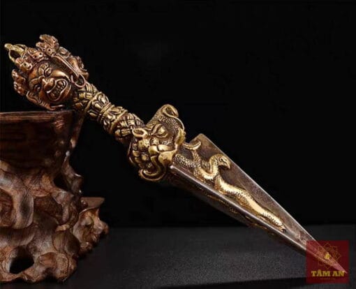 Pháp khí Kim Cương Phổ Ba hàng thủ công Nepal 23cm - Ảnh 2