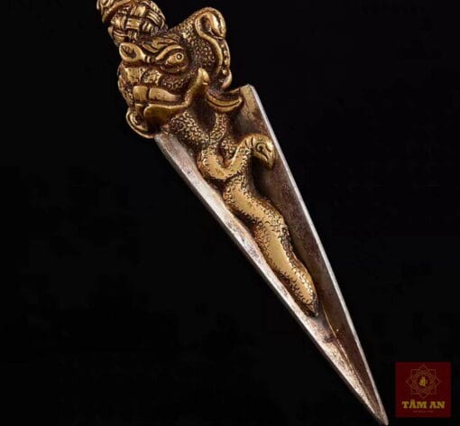 Pháp khí Kim Cương Phổ Ba hàng thủ công Nepal 23cm - Ảnh 3