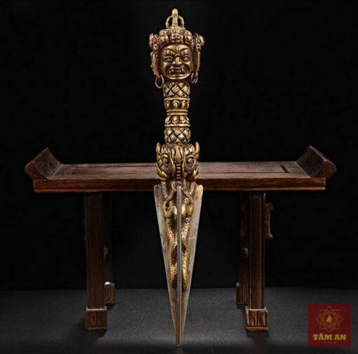 Pháp khí Kim Cương Phổ Ba hàng thủ công Nepal 23cm - Ảnh 5