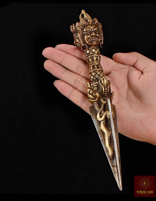 Pháp khí Kim Cương Phổ Ba hàng thủ công Nepal 23cm - Ảnh 6