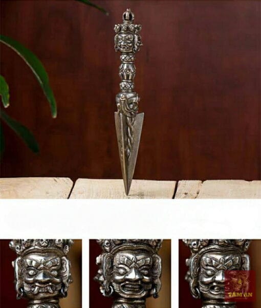 Pháp khí Kim Cương Phổ Ba hàng thủ công Nepal 26 cm - Ảnh 3