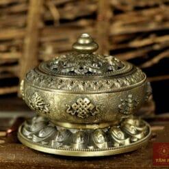 Lư xông trầm hương khắc hoa văn bát cát tường loại nhỏ