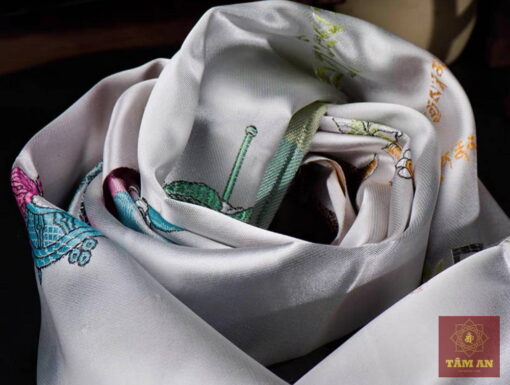 Khăn khata loại đẹp in hình bát cát tường (5 màu) - Ảnh 33