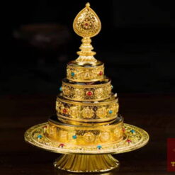 Bộ cúng dàng Mạn đà la cỡ nhỏ mạ vàng (10cm)