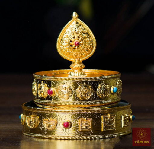 Bộ cúng dàng Mạn đà la cỡ nhỏ mạ vàng (10cm) - Ảnh 5